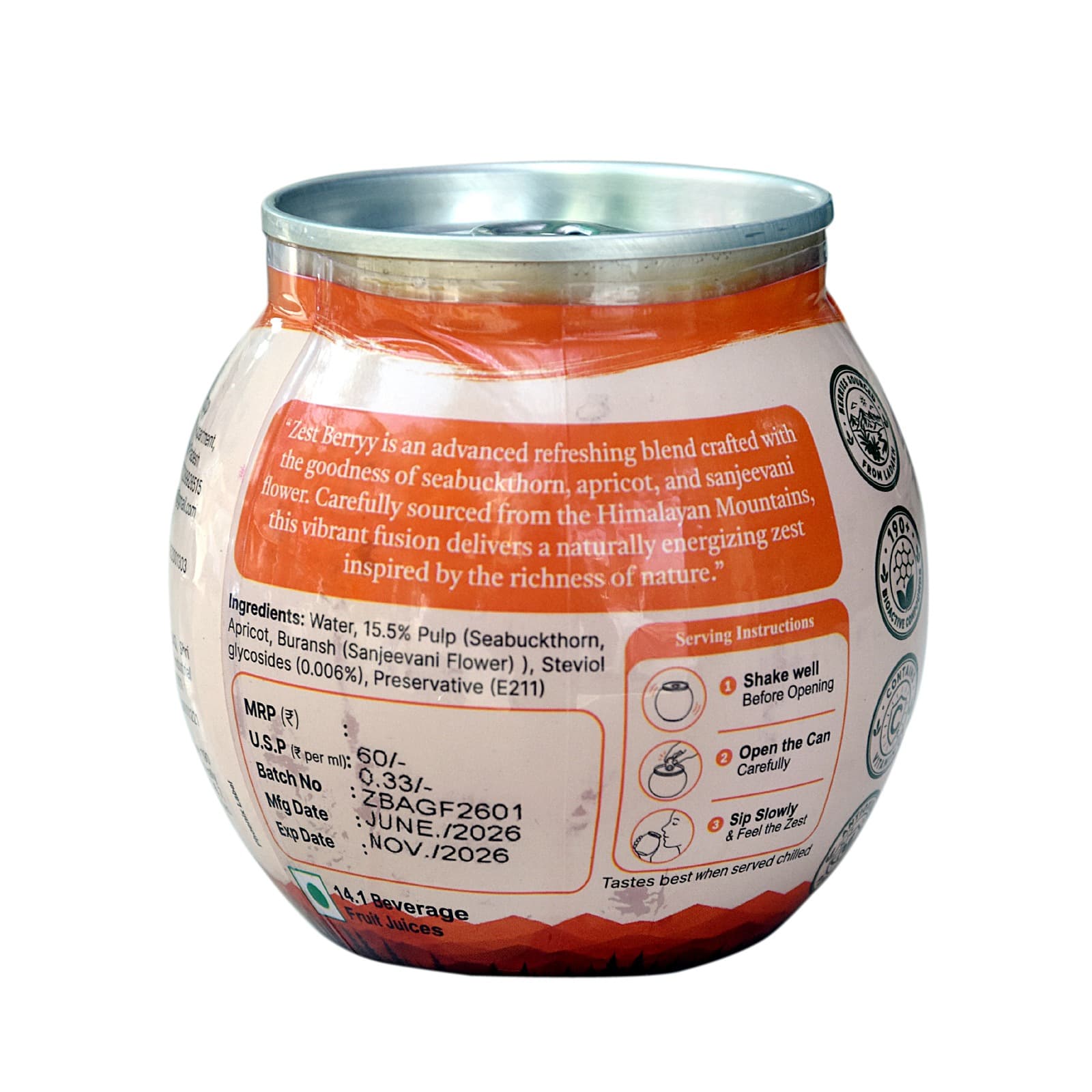 Zest Berryy — Seabuckthorn Drink (180 ml) — thumbnail 3